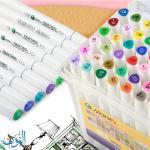 أقلام تحديد كحولي مزدوجة الرأس احترافية مع علبة قوية ماريس