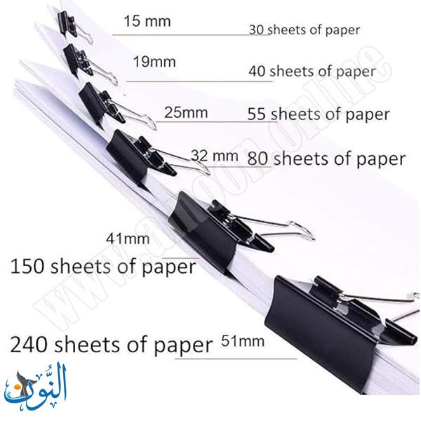 ملاقط ورق اسود 12 قطعة
