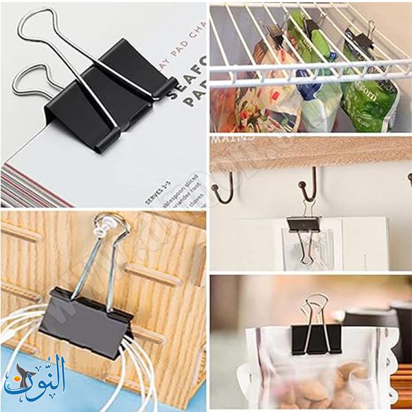 ملاقط ورق اسود 12 قطعة