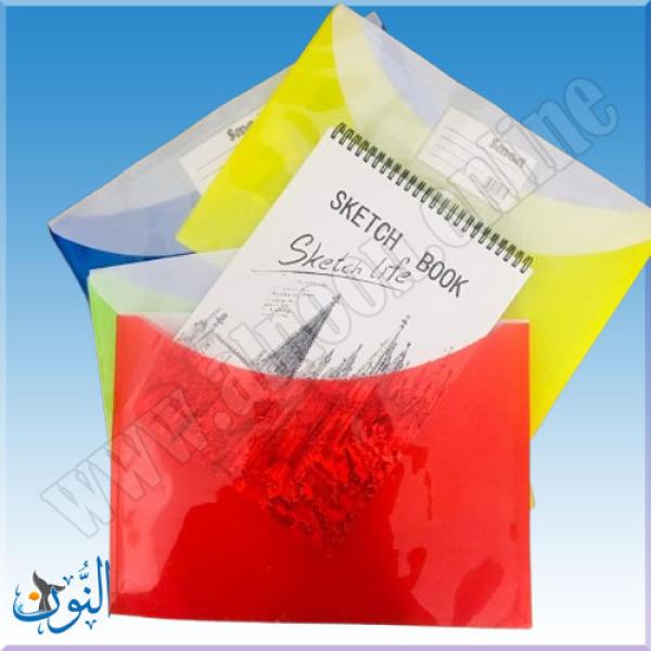 ملف بلاستيك كبسة مع بطاقة إسم و جيب خلفي