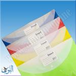 ملف بلاستيك كبسة مع بطاقة إسم و جيب خلفي