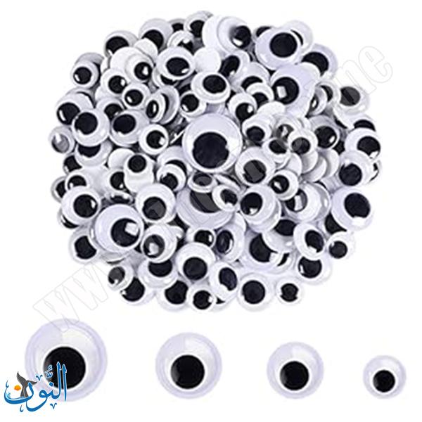 عيون دمى متحركة ابيض و اسود  100 قطعة