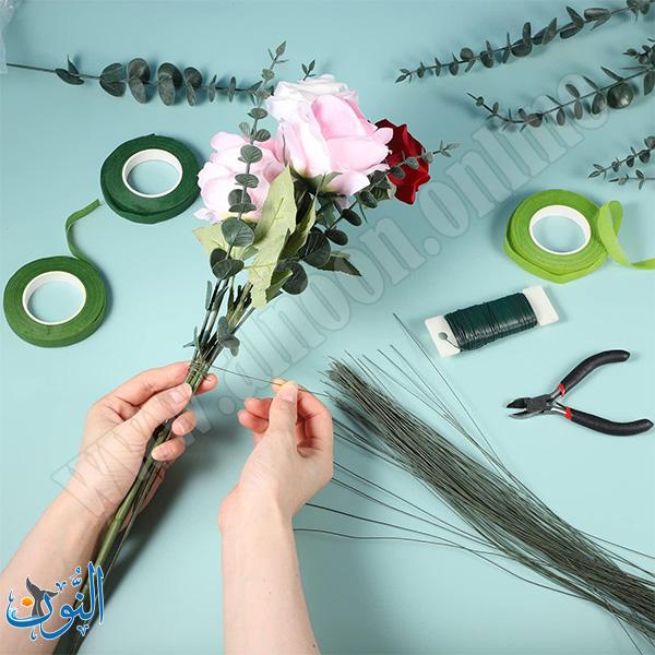 سلك أخضر لتنسيق الزهور سماكة 0.6مم و طول 31.5 سم - مجموعة 100 سلك -