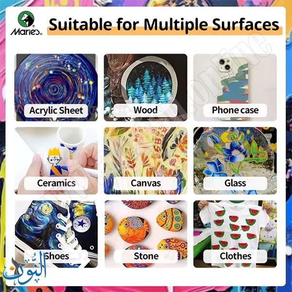 طقم اقلام اكريليك ماريس سائل برأس ريشة