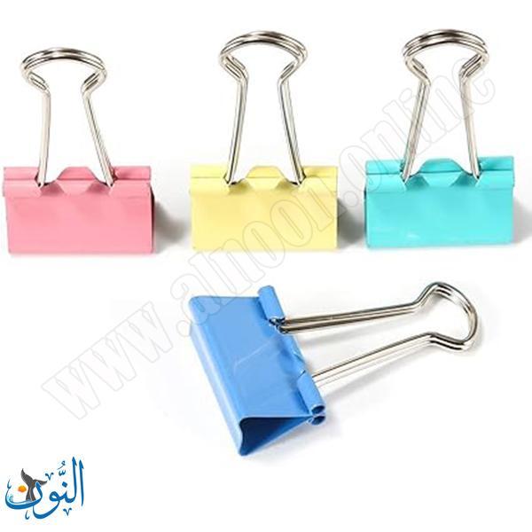 ملاقط ورق ملونة 32 ملم علبة 24 قطعة