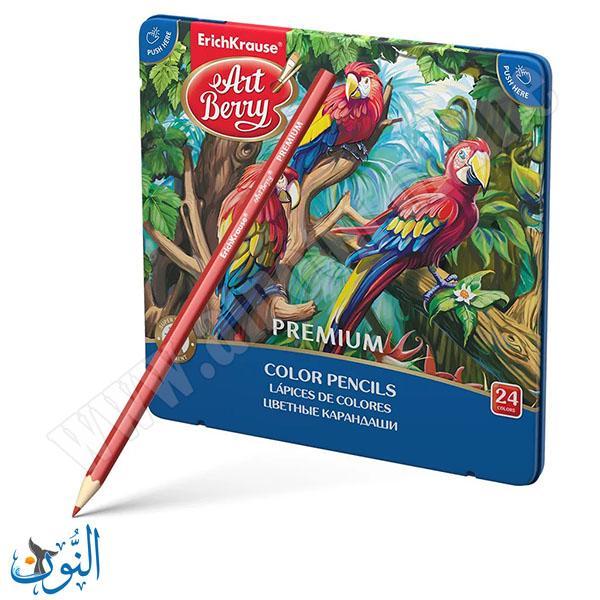 الوان خشب 24 لون علبة معدنية  ErichKrause PREMIUME