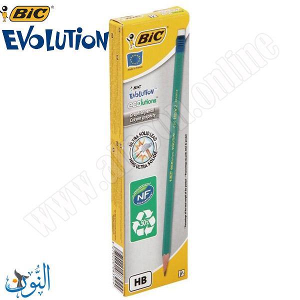 12 قلم رصاص مع ممحاة BIC Evolution