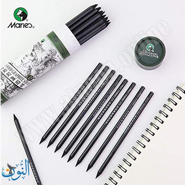 قلم فحم فني غير خشبي علبة 24 قلم للرسم والتظليل ماريس  Soft