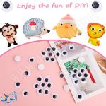 عيون دمى متحركة ابيض و اسود 2 سم كيس 22 قطعة