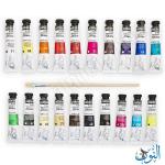 طقم ألوان اكريليك 20 لون 20 مل + فرشاة رسم pebeo studio