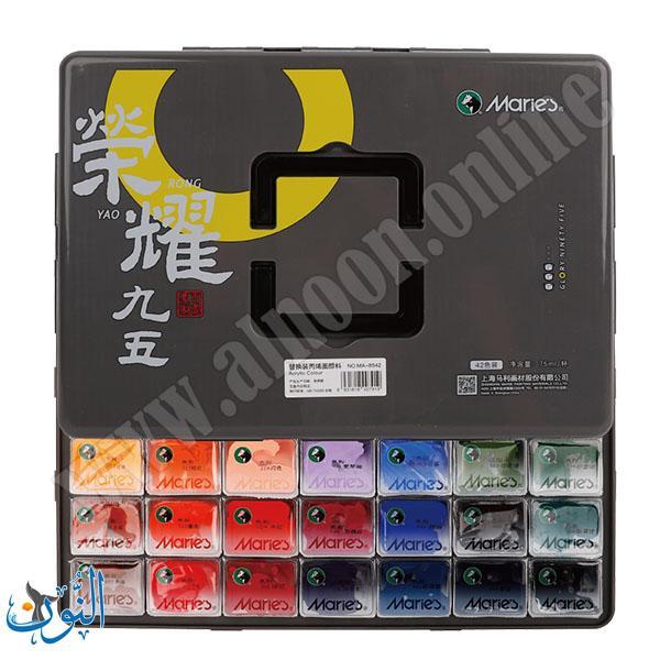 طقم الوان اكريليك هلامي مركّز 42 لون عبوات 75 مل ماريس