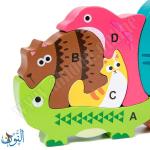 مكعبات الأحرف أشكل حيوانات خشبية