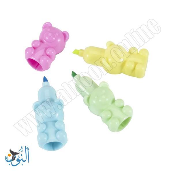 اقلام تحديد 5 لون شكل دب