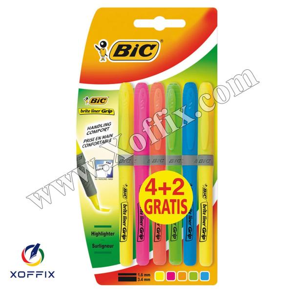 طقم اقلام تحديد BIC brite liner grip
