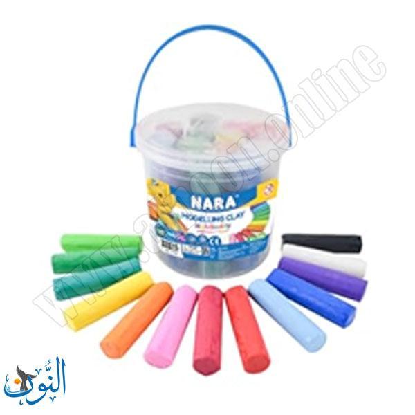معجونة لا تجف سطل 12 لون  445 غم NARA
