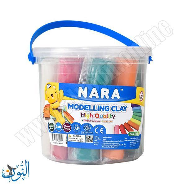 معجونة لا تجف سطل 12 لون  445 غم NARA