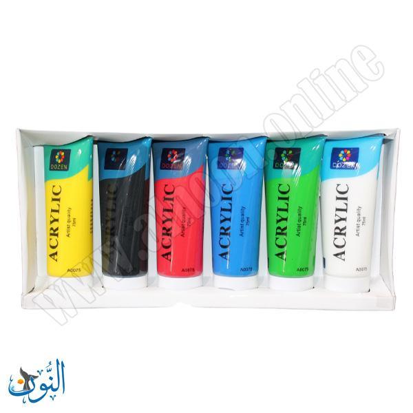 الوان اكريليك 75 مل 6 لون DOZEN