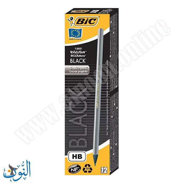 12 قلم رصاص اسود BIC Evolution Black