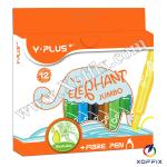 الوان فلوماستر 12 لون عملاق Y.PLUS