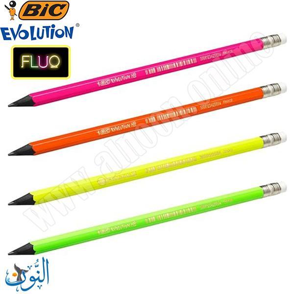 4 اقلام رصاص مع ممحاة BIC FLUO
