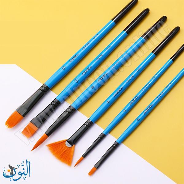 طقم 6 فراشي نايلون للطلاب و المبتدئين ماريس