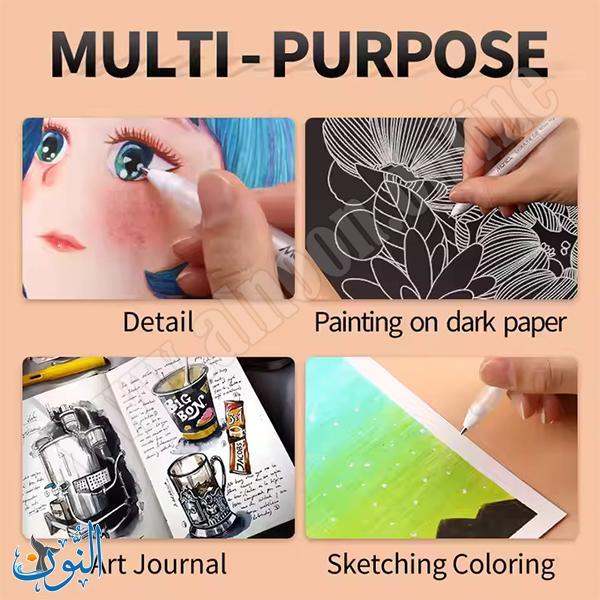 طقم ثلاثة أقلام حبر لزج للكتابة على الورق داكن اللون ماريس