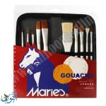 طقم 10فراشي الوان غواش مع حقيبة ماريس