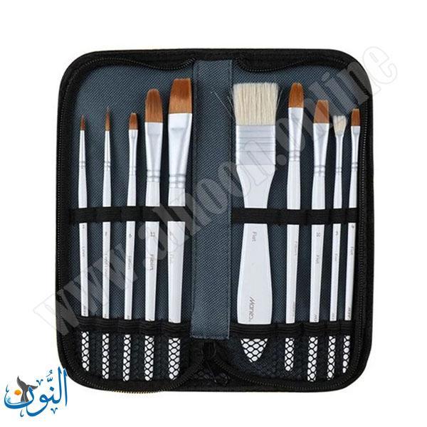 طقم 10فراشي الوان غواش مع حقيبة ماريس