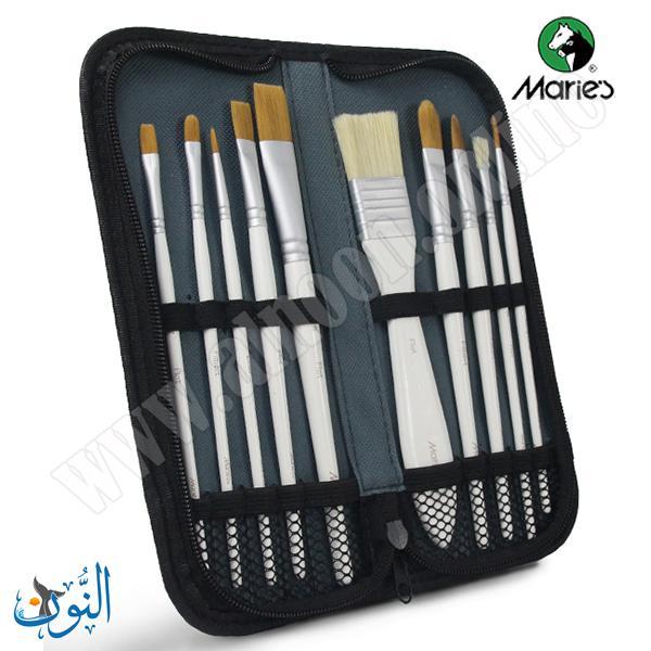 طقم 10فراشي الوان غواش مع حقيبة ماريس