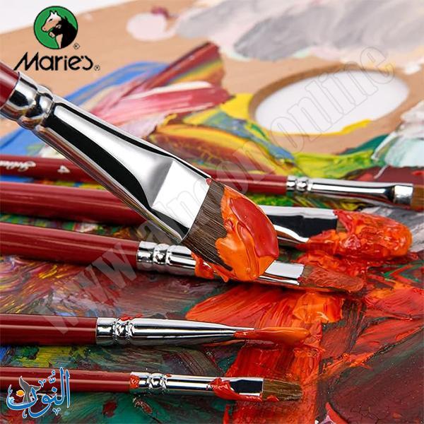 طقم 6 فراشي سابل أحمر  رأس دائري ماريس