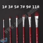 طقم 6 فراشي سابل أحمر  رأس دائري ماريس