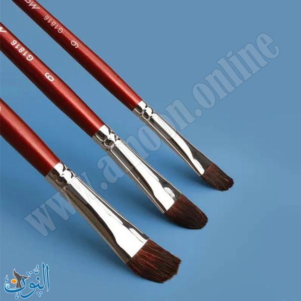 طقم 6 فراشي سابل أحمر  رأس دائري ماريس