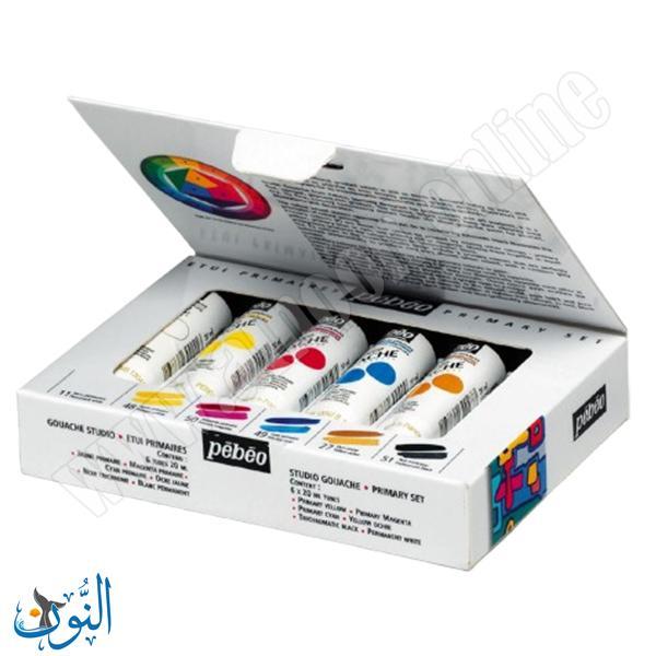 الوان غواش 6 لون 20 مل pebeo Studio Gouache