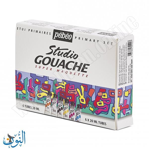 الوان غواش 6 لون 20 مل pebeo Studio Gouache