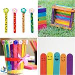 عيدان خشبية ملون -  50 قطعة -