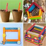 عيدان خشبية ملون -  50 قطعة -