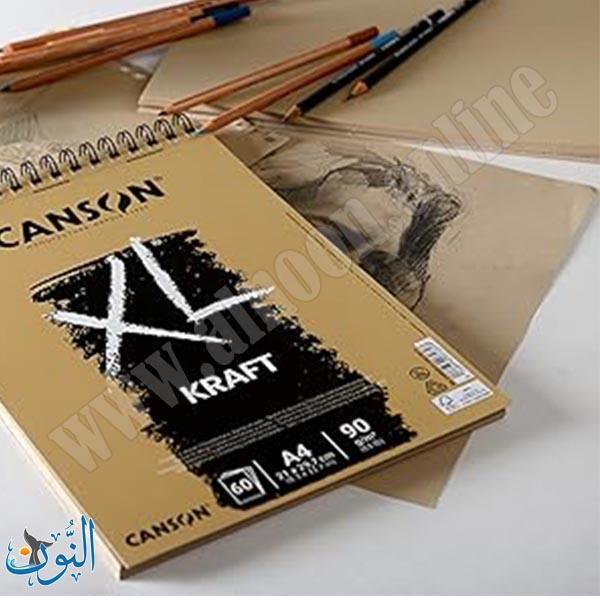دفتر رسم 90غم 60 ورقة CANSON XL KRAFT A4