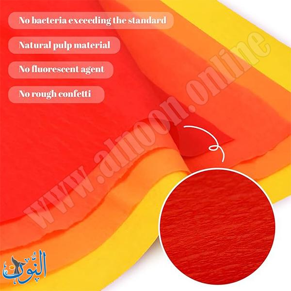 ورق زينة مجعد 1.5/0.5 متر 10 ورقات ملون Crepe Paper