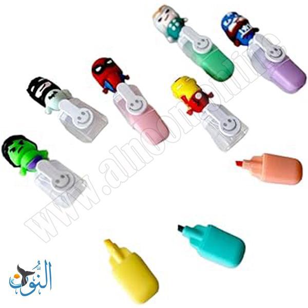 اقلام تحديد 6 لون شكل مارفلز