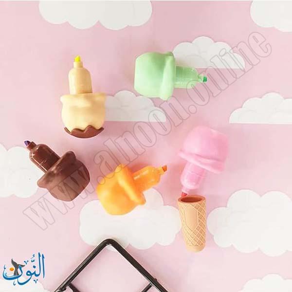 اقلام تحديد 5 لون شكل بوظة MD-069