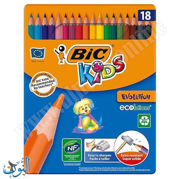 الوان خشب 18 لون علبة معدنية BIC EVOLUTION