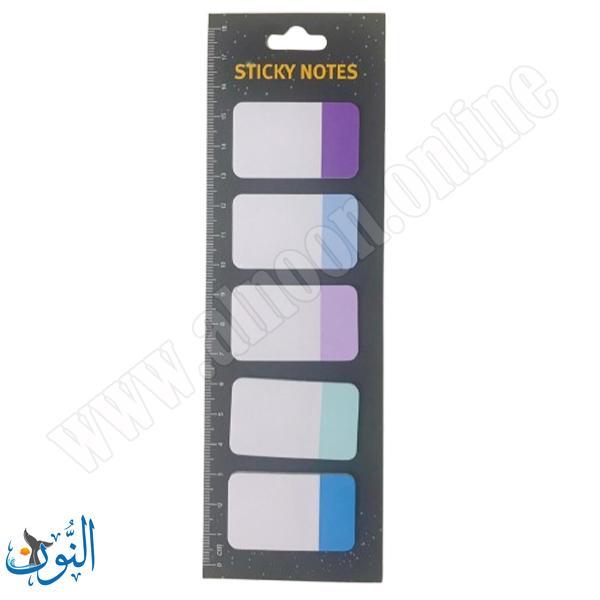 ورق ملاحظات لاصق 5 لون مع مسطرة  Merry stick