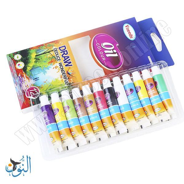 الوان زيتية 12 مل 12 لون Vneeds