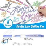 قلم خط مزدوج 8 لون OUT LINE PEN
