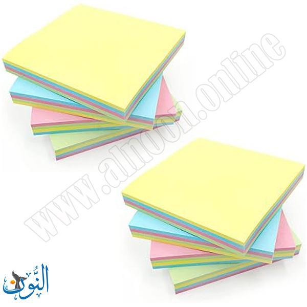 ورق ملاحظات لاصق 4 لون طباشيري قياس 76*76 100 ورقة