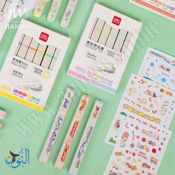 طقم 6 اقلام تحديد طباشيري deli S741