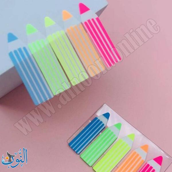 مؤشر لاصق 5 لون شكل قلم
