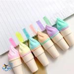 اقلام تحديد 6 لون شكل قرطوس بوظة