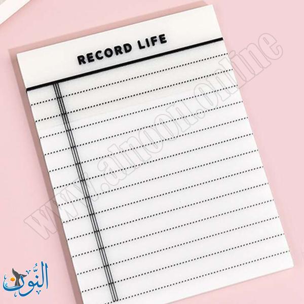 ورق ملاحظات لاصق شفاف ابيض 10-14