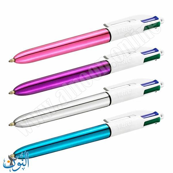 قلم حبر جاف 4 لون BIC SHINE